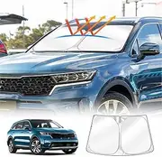 X-Car WindScreen Sun Shade Compatible with Kia Sorento 2020-Onwards Visor UV Block Foldable Wind Screen Wind Shield Shade