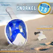 V.2 180° Anti-Fog Swimming Full Face Mask Surface Diving Snorkel Scuba for GoPro