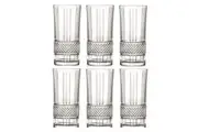 RCR BRILLANTE HIGHBALL CRYSTAL TUMBLER LIQUOR GLASSES 370ml - SET OF 6