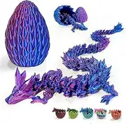 3D Printed Dragon Egg, 3D Printed Articulated Dragon with Dragon Inside, Crystal Dragon Fidget Toy Adults Fidget Toys Mystery Dragon Egg for Autism/ADHD