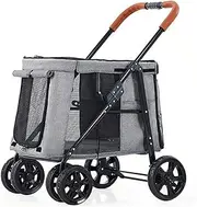 Dog Strollers for Large Dogs, Luxury Large Dog Stroller Premium Pet Pram Pushchair 4 Wheel Pet Gear Pet Stroller for Cat, Dog and More, Foldable Carrier Strolling Cart