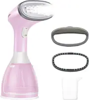 Powerful Handheld Garment Steamer - 280ml Water Tank -Vertical/Horizontal Wrinkle Remover - Pink