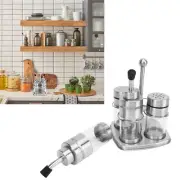 4pcs Seasoning Containers 304 Stainless Steel Condiment Pot Spice Jar Set