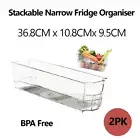 Stackable Narrow Fridge Clear Plastic Freezer Drawer Food Fruit Organiser