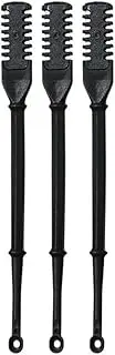 WELANGBN 3PCS 2 in1 Nose Hair Knife 360 Degree Rotation Shaving with Double Sided Comb Nostril Cleaner, Facial Hair Removel Portable Nose Hair Trimmer, Ear Canal Cleaner, Black