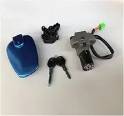 Ignition Switch for Suzuki EN125 Lock Motorcycle 2/3/4/6 Wire Ignition Switch Lock+Fuel Gas Tank Cap Cover +Storage Box Lock+Helmet Set Lock Motorcycle Ignition Switch Lock(3 Wires)