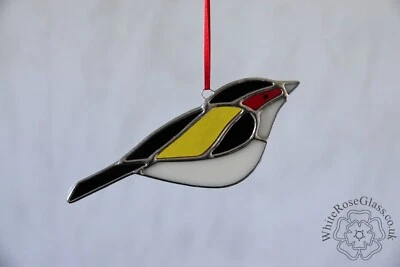 Stained Glass British Bird Suncatcher/Window Hanger Goldfinch Gift/Home/Ornament