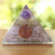 RARE Belomorite Moonstone & Amethyst Sphere Orgone Pyramid 3in XL 75mm EMF & 5G