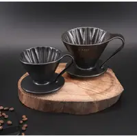 在飛比找蝦皮購物優惠-日本陶瓷CAFEC三洋花瓣濾杯(限量版墨黑色) 錐形陶瓷濾杯