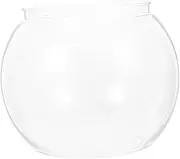 BESPORTBLE Transparent Plastic Round Fish Bowl Small Betta Fish Tank for Office Desk Shatterproof Aquarium with Clear Visibility Portable and Easy to Clean for Goldfish