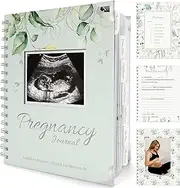 Pregnancy Journal for Mom to Be - 90 Pages Hardcover Baby Journal, Pregnancy Diary for Expecting Mothers, Pregnancy Announcement, Baby Journal Memory Book, Pregnancy Gifts for First Time Moms (Sage)