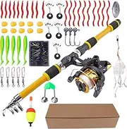 Kids Fishing Rod - Youth Beginner Retractable Rod - Portable 71 Inch Fishing Pole with Reel for Kids Boys Girls Beginners Travel Hiking Camping Kayak Boat Surf Bass Catfish Trout