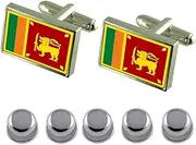 [Select Gifts] Shirt Dress Studs Sri Lanka Flag Cufflinks