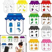 Magnetic Colours Sorting Set for Fridge, Colour Vehicle Magnets for Fridge, Colour-Matching Games - Preschool Educational Toy, Letters Educational Game for Children 3-6