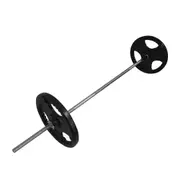 48kg Ez Grip Cast Iron Barbell Weight Set - 180cm Bar + 40kg Iron Weight Plates