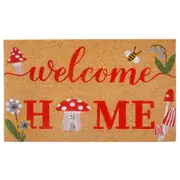 Urban Toadstool Welcome Doormat Coir/PVC Home/Living Room Decor 45x75cm Red