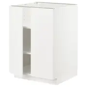 METOD base cabinet with shelves/2 doors, white/Veddinge white, 60x60x80 cm