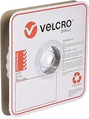 VELCRO Brand Industrial Strength VELCOINS Stick On Fastener - Loop Side Only with Pressure Sensitive Adhesive 0172 - Heavy Duty Professional Grade Hold 22mm x 25m Roll, 900 Dots, White