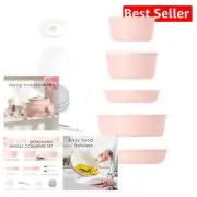 Stackable Induction Cookware Set - Detachable Nonstick Pots & Pans, 5 Pieces