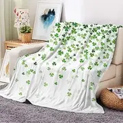 St. Patrick's Day Flannel Blanket, All Season Lightweight Super Soft Cozy Blanket for Bed or Couch Spring Holiday Thick Fuzzy Warm Soft Blankets st. Patrick's Throws for Sofa, 50x60 Inches