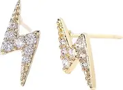 Earring Hoop,Nose Lip Rings,Stud Earrings,Earrings for Teen Girls, Mini Lightnings Zircon Stud Earrings Feminine Girls Earrings Gift Birthday Gift (Color : Gold, Size : One Size)