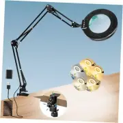 12X Magnifying Glass with Light and Clamp, Real Glass Len LED Magnifying