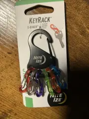 Nite Ize KeyRack S-Biner w/ Six S-Biners Easily Attach Detach And Identify Keys
