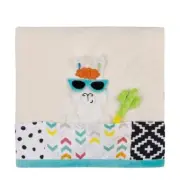Sassy Baby Larry Llama Super Soft Sherpa Baby Blanket With Teething Corners