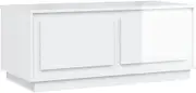 vidaXL Elegant Modern High Gloss White Coffee Table with Storage - Engineered Wood, Easy to Clean, Durable