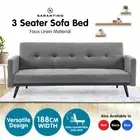 Sarantino 3 Seater Sofa Bed Lounge Couch Modular Furniture Home Linen Light Grey