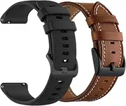 [Yeejok] Fossil Gen 6/5E 44mm Bands Silicone+Leather, Replacement 22mm Sport Silicone Strap+Leather Strap for Fossil Gen5 Men's Carlyle Garrett/Women's Gen 5 Julianna Smart Watch