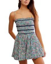 Free People Bali Checked Out Printed Dress