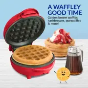 Nostalgia My Mini 5" Waffle Maker Red Non Stick Compact For Camper Dorm NEW!