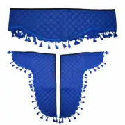 # Blue Eco Leather Curtains with Blue Stitches for Scania DAF MAN Volvo Trucks