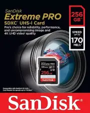 SanDisk 256GB Extreme PRO SD SDXC Memory Card 170MB/s Class 10 UHS-1 U3 4K 256G
