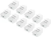 uxcell 10 Pack RJ11 Cat 3 Telephone Jack, Cat3 Coupler Phone No Punch Down Tool-Free Module Connector Adapter, White, 19mm