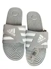 New ADIDAS Adissage Mens Slides Sandal Grey/White/Grey Size 18 US Men HQ4373