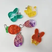 Easter-Themed Silicone Fidget Pop Keychains Set Of 6