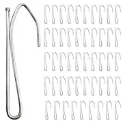 50 Pcs Curtain Drapery Hooks of Heavy Duty 2.68in Metal Pinch Pleat for