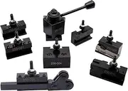 9Pcs OXA Wedge Type Quick Change Tool Post 250-000 Set Plus 2 extra 250-001 For Mini Lathe 6-9" Swing Steel with 1pc Two Wheel Knurling Tool can be used separately with any square tool bit holders