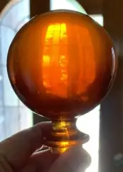 Empoli Genie Bottle Stopper Replacement Amber Globe 4 1/4” Tall. RESIN.