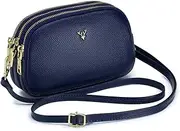 [Dgffan] Vintage Crossbody Phone Bag Genuine Leather, Small Messenger Shoulder Handbags Wallet Purse for Women and Girls