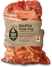 Green Olive Firewood Kindling Firestarting Wood Sticks Grab Bag XL - Net 6kge – Kiln-dried, Quick Ignition, Long-lasting Fire lighter - Ideal Fire lighters for Wood Burners, BBQs and Fireplaces
