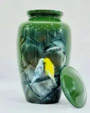 Aluminum Metal Cremation Urns for Ashes & Mortal Remains Large Yellow Ground Alu