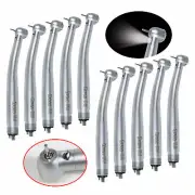 10 Dental LED High Speed Turbine Fiber Optic Handpiece E-generator Light 4Hole