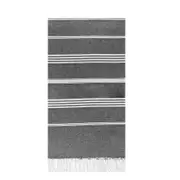 Cotton Turkish Beach Towels Quick Dry Towel for Bathing Swimming Travel - Dark Grey