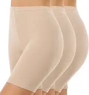 [BESTENA] 3 Pack Slip Shorts for Under Dress Anti Chafing Shorts Boyshorts Panties for Women