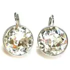 Large Round Bella Women Clear Crystal Earrings Made with SWAROVSKI® Crystals