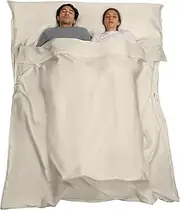 BREENHILL Sleeping Bag Liner,Long Staple Cotton, Adult Sleep Sack & Travel Sheets,Travel Sleep Sack for Backpacking, Hotels & Hostels Lightweight Travel Sheet Camping Sheets,Has Full Length Zipper