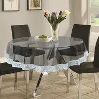 在飛比找蝦皮購物優惠-防水透明塑料餐桌布 6 圓椅 meiwa